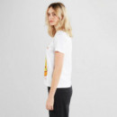 DEDICATED Camisetas Mujer Camiseta Mysen Work Hard Pizza White