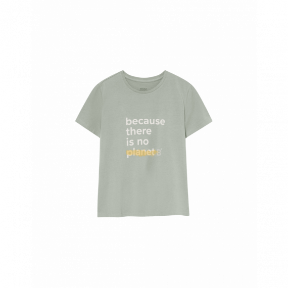 ECOALF Camisetas Mujer Camiseta Underlined Light Moss