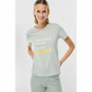 ECOALF Camisetas Mujer Camiseta Underlined Light Moss