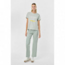 ECOALF Camisetas Mujer Camiseta Underlined Light Moss