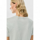 ECOALF Camisetas Mujer Camiseta Underlined Light Moss