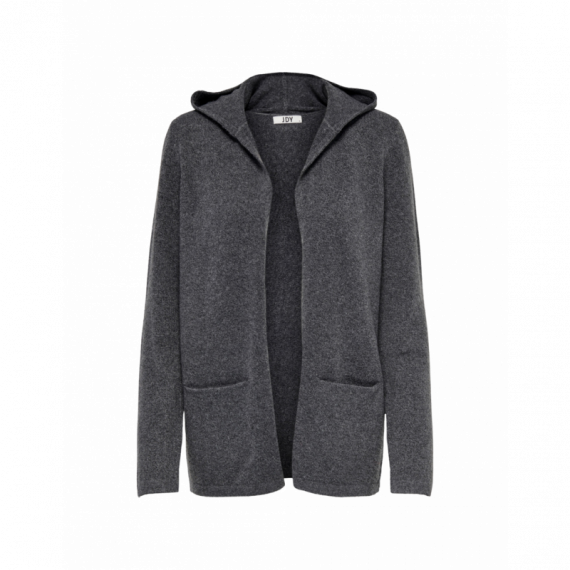 JACQUELINE DE YONG Jerséis y Sudaderas Cardigan Hood Brilliant Dark Grey Melange