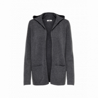 JACQUELINE DE YONG Jerséis y Sudaderas Cardigan Hood Brilliant Dark Grey Melange