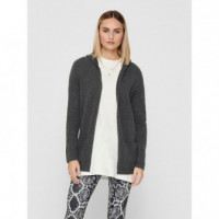 JACQUELINE DE YONG Jerséis y Sudaderas Cardigan Hood Brilliant Dark Grey Melange