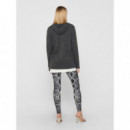 JACQUELINE DE YONG Jerséis y Sudaderas Cardigan Hood Brilliant Dark Grey Melange