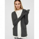 JACQUELINE DE YONG Jerséis y Sudaderas Cardigan Hood Brilliant Dark Grey Melange