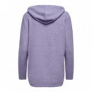 JACQUELINE DE YONG Jerséis y Sudaderas Cardigan Hood Brilliant Violet Tulip