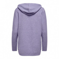 JACQUELINE DE YONG Jerséis y Sudaderas Cardigan Hood Brilliant Violet Tulip