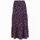 SUGARHILL BRIGHTON Falda Felicity Tiered  Black/multi Leopard Love