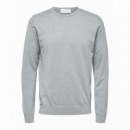 SELECTED Jerséis y Sudaderas Jersey Berg Algodón Pima Medium Grey Melange