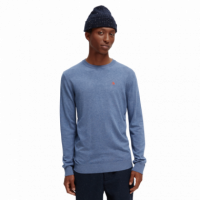 SCOTCH & SODA Jerséis y Sudaderas Jersey de Cuello Redondo con Logotipo de Mezcla de Viscosa Ecovero