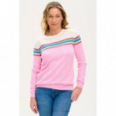 SUGARHILL BRIGHTON Jerséis y Sudaderas Jersey Rita Pink Rainbow Split
