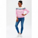SUGARHILL BRIGHTON Jerséis y Sudaderas Jersey Rita Pink Rainbow Split