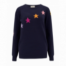SUGARHILL BRIGHTON Jerséis y Sudaderas Jersey Stacey Navy Diagonal Stars