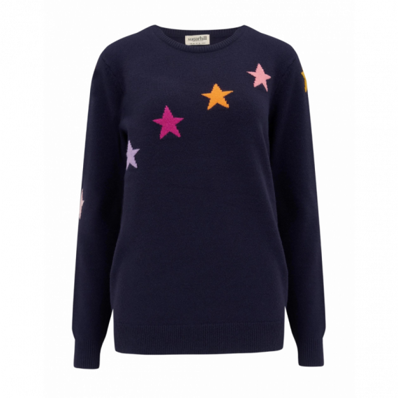 SUGARHILL BRIGHTON Jerséis y Sudaderas Jersey Stacey Navy Diagonal Stars