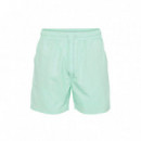 COLORFUL STANDARD Bermudas Pantalones Cortos de Sarga Orgánica - Light Aqua