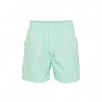 COLORFUL STANDARD Bermudas Pantalones Cortos de Sarga Orgánica - Light Aqua