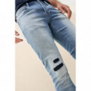 SALSA JEANS Vaqueros Hombre Pantalones Jogger Slim Premium Wash Lavado Claro
