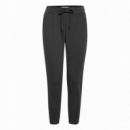 Pantalones ICHI Kate Cropped Dark Grey Melange