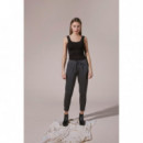 Pantalones ICHI Kate Cropped Dark Grey Melange