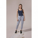 Pantalones ICHI Kate Cropped Grey Melange