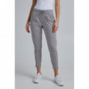 Pantalones ICHI Kate Cropped Grey Melange