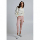 ICHI Pantalones Kate Cropped Rose Smoke Melange