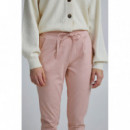 ICHI Pantalones Kate Cropped Rose Smoke Melange