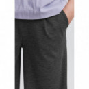Pantalones ICHI Kate Wide Dark Grey Melange