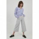 Pantalones ICHI Kate Wide Grey Melange