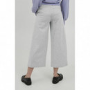 Pantalones ICHI Kate Wide Grey Melange