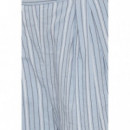 ICHI Pantalones Short Garcelle Chambray Blue