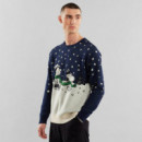 DEDICATED Jerséis y Sudaderas Suéter Mora Double Scarf Navy