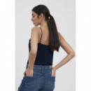 ICHI Camisetas Mujer Top Like Azul