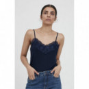 ICHI Camisetas Mujer Top Like Azul