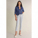 SALSA JEANS Vaqueros Mujer Vaqueros Colette Capri con Rayas