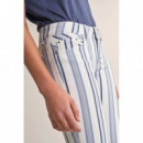 SALSA JEANS Vaqueros Mujer Vaqueros Colette Capri con Rayas