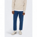 ONLY&SONS Vaqueros Hombre Vaqueros Corte Cropped Azul