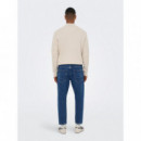 ONLY&SONS Vaqueros Hombre Vaqueros Corte Cropped Azul