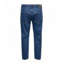 ONLY&SONS Vaqueros Hombre Vaqueros Corte Cropped Azul