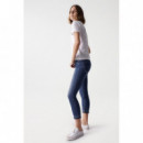 SALSA JEANS Vaqueros Mujer Vaqueros Push In Glamour con Detalle en el bajo