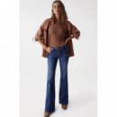 SALSA JEANS Vaqueros Mujer Vaqueros Push Up Wonder Flare con Cinturón