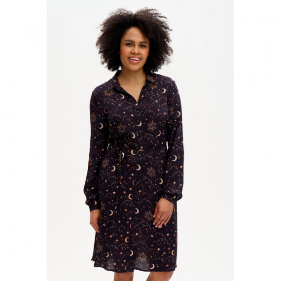 SUGARHILL BRIGHTON Vestidos Vestido Camisero Zadie Black Celestial Nights