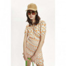 KLING Vestidos Vestido Corto Nido de Abeja Volantes