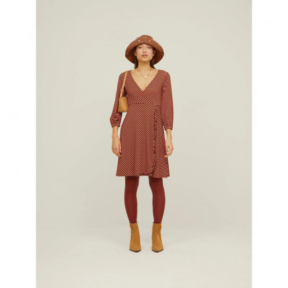 XANTIK Vestidos Vestido Cruzado Volante Retro