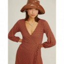 XANTIK Vestidos Vestido Cruzado Volante Retro