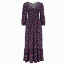 SUGARHILL BRIGHTON Vestidos Vestido Magdalene MIDI Shirred Black/multi Leopard Love