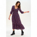 SUGARHILL BRIGHTON Vestidos Vestido Magdalene MIDI Shirred Black/multi Leopard Love