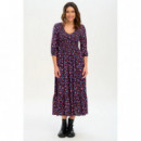 SUGARHILL BRIGHTON Vestidos Vestido Magdalene MIDI Shirred Black/multi Leopard Love