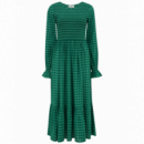 SUGARHILL BRIGHTON Vestidos Vestido Penny MIDI Shirred Green Gingham